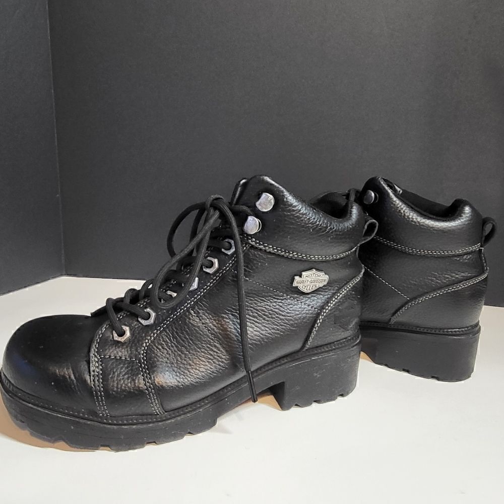 Harley-Davidson Women's Black Leather Ankle Boots